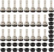 25 Pack of TR416 Metal Valve Stems Outer Mount Fits 0.453" & 0.625" Rim Holes