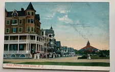 ca 1900s NJ Postcard Ocean Grove New Jersey Ocean Pathway Majestic Hotel sign