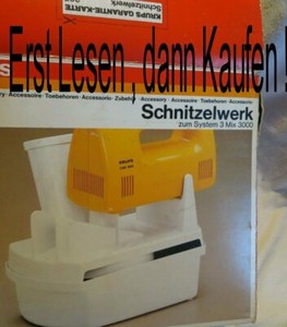 Krups 3Mix 3000 4000 Schnitzler Schnitzelwerk 367 Rührgerät Handmixer Ersatzteil