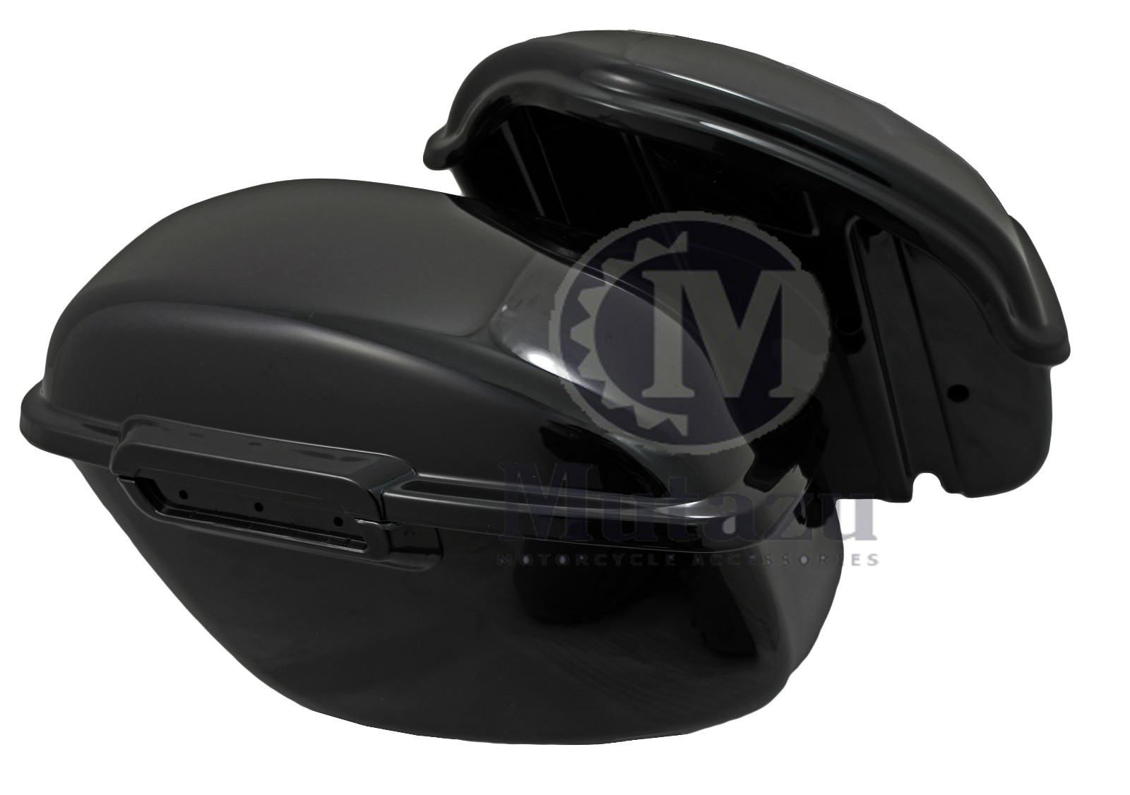 Mutazu Vivid Black Hard ABS Saddlebags for Harley Sportster XL 1200 883