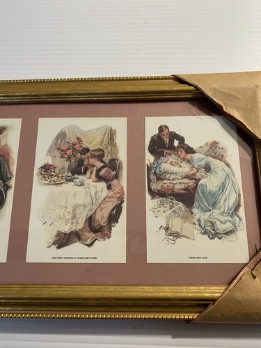Mothers Day Art Print Six StagesOfLove 6 Scenes Of Young Ladies Love Framed Good - Picture 7 of 11