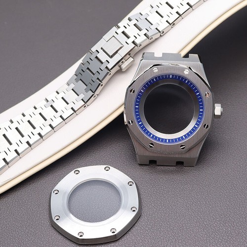 41mm Silver NH35 watch Case band Chapter Ring For Seiko NH35 NH36 38 Movement    - Picture 21 of 26
