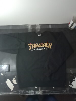 トップス 00's thrasher magazine sweatshirt XL Thrasher Magazine Chinese Letter Logo Sweatshirt Adult Small