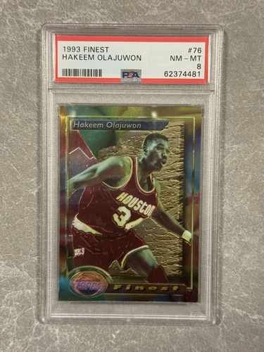 1993-94 Topps Finest Hakeem Olajuwon #76 PSA 8 Rockets