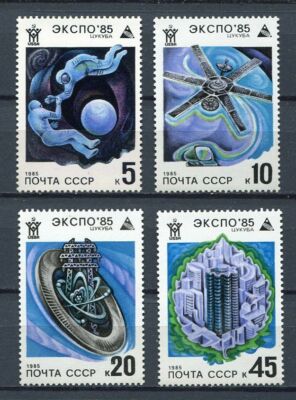 30450) RUSSLAND 1985 POSTFRISCH ** EXPO '85 Space 4v. Scott #5341/44-
