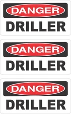 3 - Danger Driller Helmet, Hard Hat, iPhone Vinyl Stickers HS-138