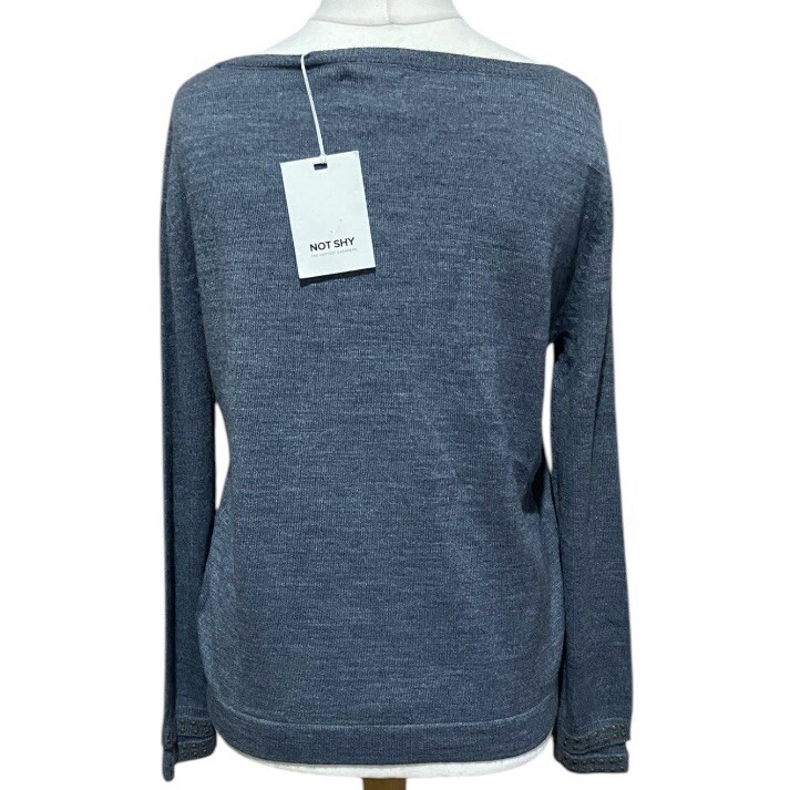 not shy cashmere womens wool metal studded jumper size S UK