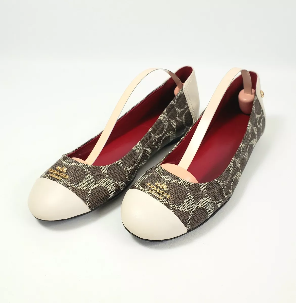 Coach Size 6 Women Chelsea Ballet Flats Shoes Chestnut Brown With
