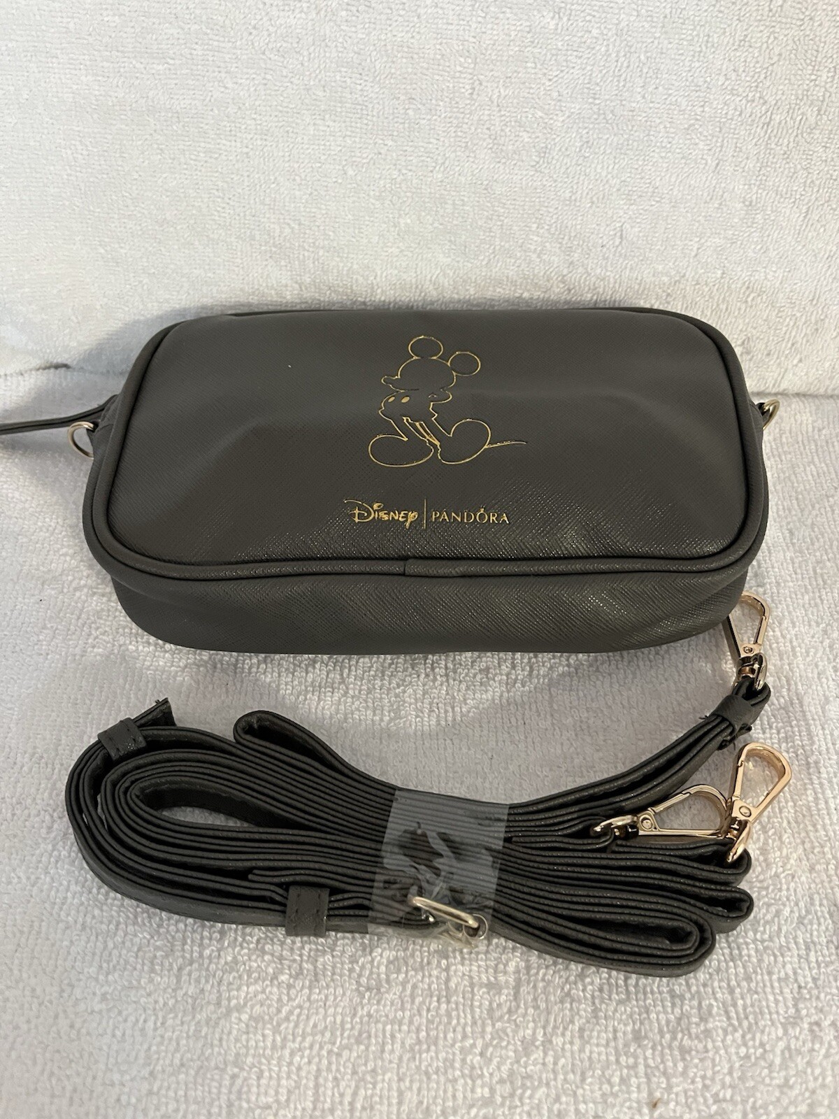 Disney Pandora Mickey Grey Mini Crossbody Clutch Bag with Wristlet Strap 4x7