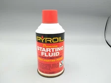 VINTAGE VALVOLINE PYROIL STARTING FLUID EMPTY CAN GREAT GRAPHICS COLORS POP