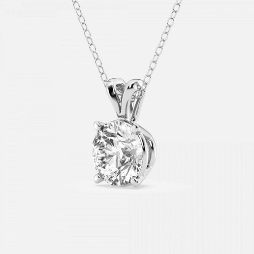 1.43 E VS2 ROUND CUT LAB-CREATED DIAMOND SOLITAIRE PENDANT 14k WG - Picture 2 of 2