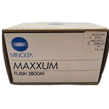 Minolta Maxxum Camera 2800 AF External Flash w/ Case Black Tested Working