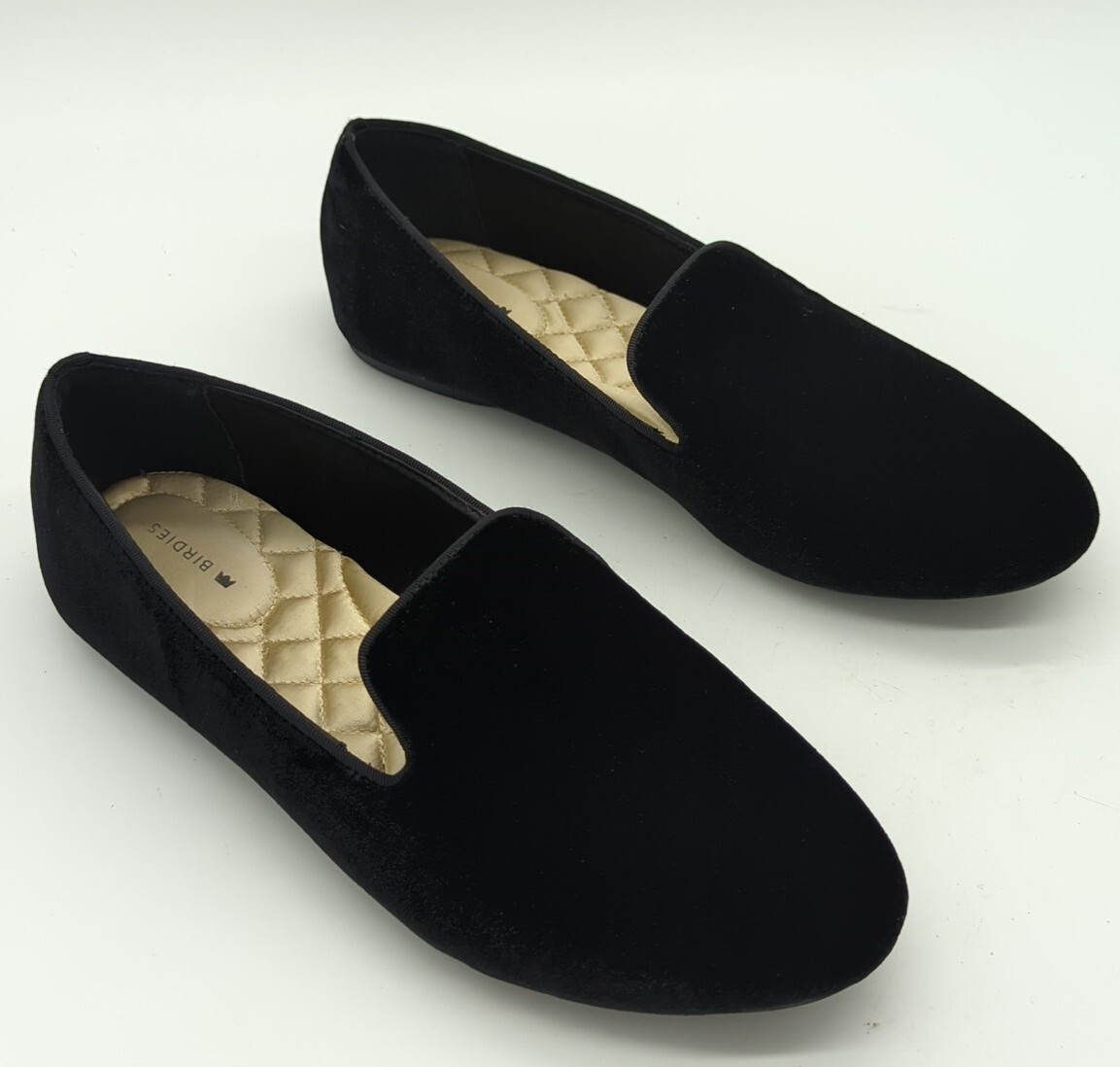 PANTOFOLA D’ORO Birdies Nero Velluto The Starling Scarpe Pantofole Mocassini Donna Taglia 10 5