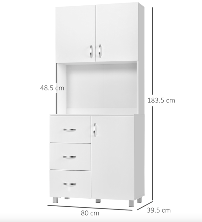 Tall Kitchen Cupboard Modern Pantry Storage Larder Unit Large Dresser eBay