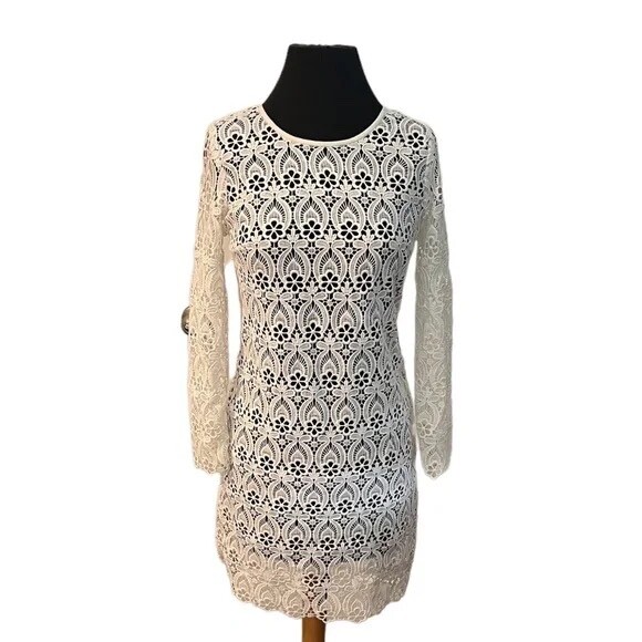 white christmas dresses Club Monaco Black Wool Knit Bodycon Ribbon Cutout Long Sleeves Sweater –  Brie main image 1