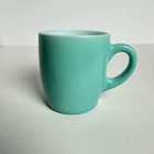Vintage Hazel Atlas Turquoise Blue Milk Glass Coffee Mug C Handle