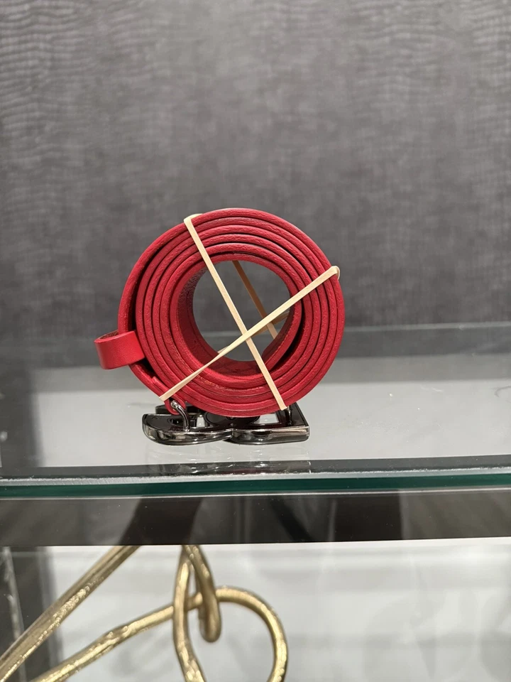 AUTÉNTICO Dolce&Gabbana Hombre DG-Logo Cuero Hebilla Cinturón Talla 115 cm/46 pulgadas Foto 4 de 4