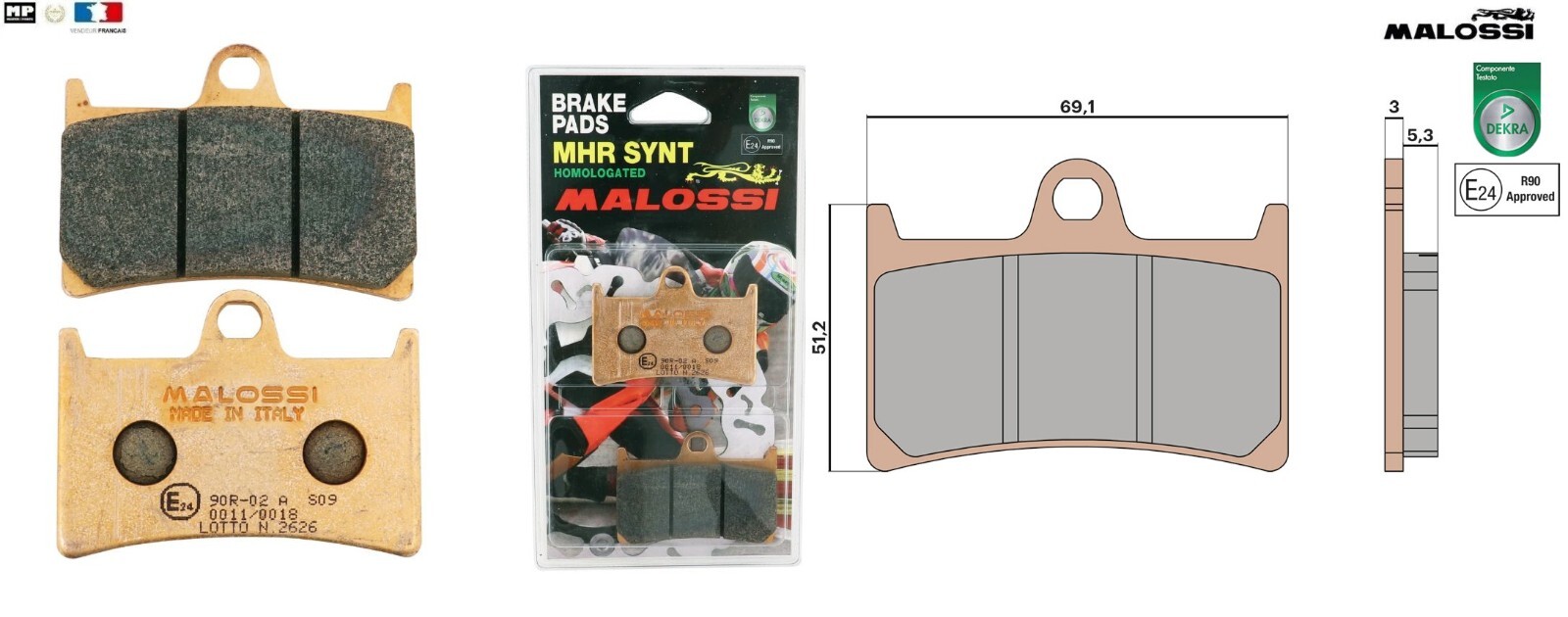 Plaquettes de frein Malossi pour disque avant de TMAX 500 et 530