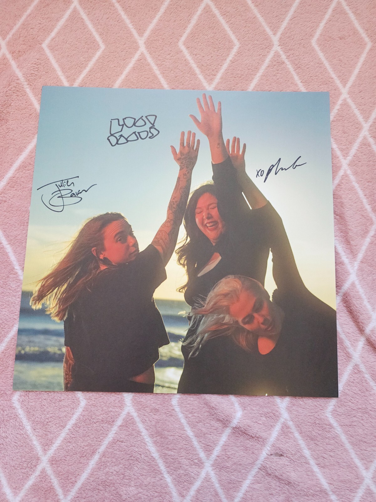 BOYGENIUS THE RECORD CUSTARD SWIRL VINYL RECORD SIGNED PRINT eBay