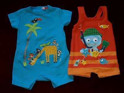 Baby Boy Summer Shortall Romper Mo Lot Du Pareil Au Même DPAM France  EUC
