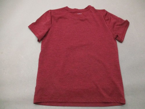 ADIDAS Size S (8) Boys Red Stretch Crew Neck Short Sleeve Athletic T-Shirt 690 - Picture 5 of 6