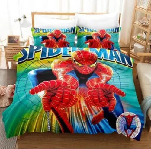 Spider Man Quilt Duvet Cover Bedding Set Kids Pillowcase Single Double Bedding - Picture 13 of 16