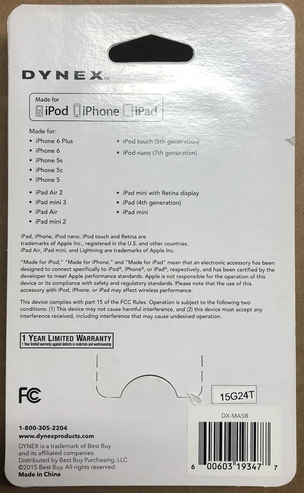 Совершенно новый синий Dynex 3 фута молнии USB-разъем зарядки синхронизации данных кабель Apple - Изображение 2 из 2