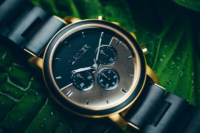 Laimer Herren Holzuhr Ian 0137 Leadholz / Edelstahl, Chronograph, Ø ca. 43 mm
