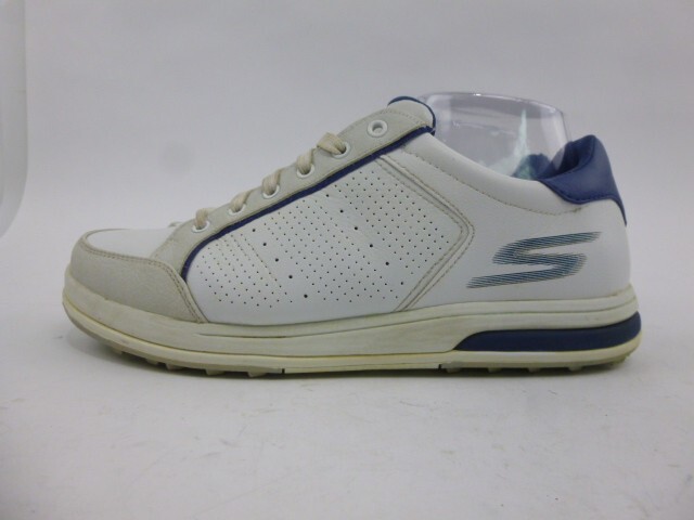 Mens Size 8 White/navy Spikeless Sneaker