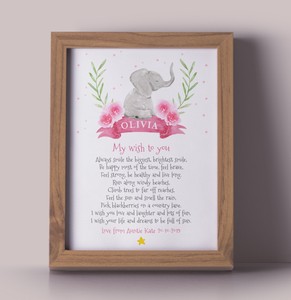 Filleul Filleule Poeme Personnalise Bapteme Bapteme Nouveau Bebe Bleu Rose Ebay