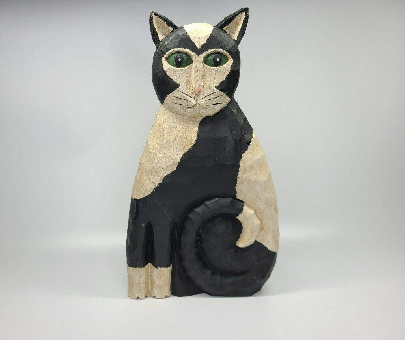 CARVED WOOD CAT THE BOYDS COLLECTION SIGNED J. Dudley Hand Painted