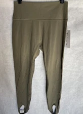 ATHLETA Size L Olive Green Transcend High Rise Stirrup Leggings NEW $109