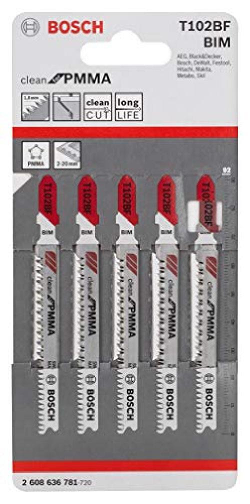 Bosch Accessories 3x Lame per seghetto alternativo Expert T 102 BF Clean for PVC