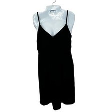 New All Worthy by Hunter McGrady Chiffon Black Dress Lace Inset Women's Size O