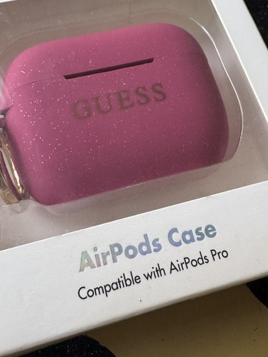 Case AirPods Cover Pro Guess Ring Purple Sparkles New - Picture 2 of 4