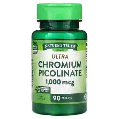 Natura's Truth Ultra Chromium Picolinate 1000 mcg 90 Tablets 2/25 SEALED