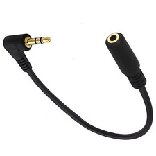 Right Angle 3.5mm 3 Pole Stereo Male to 3.5mm Female TRS Extension Audio Cable