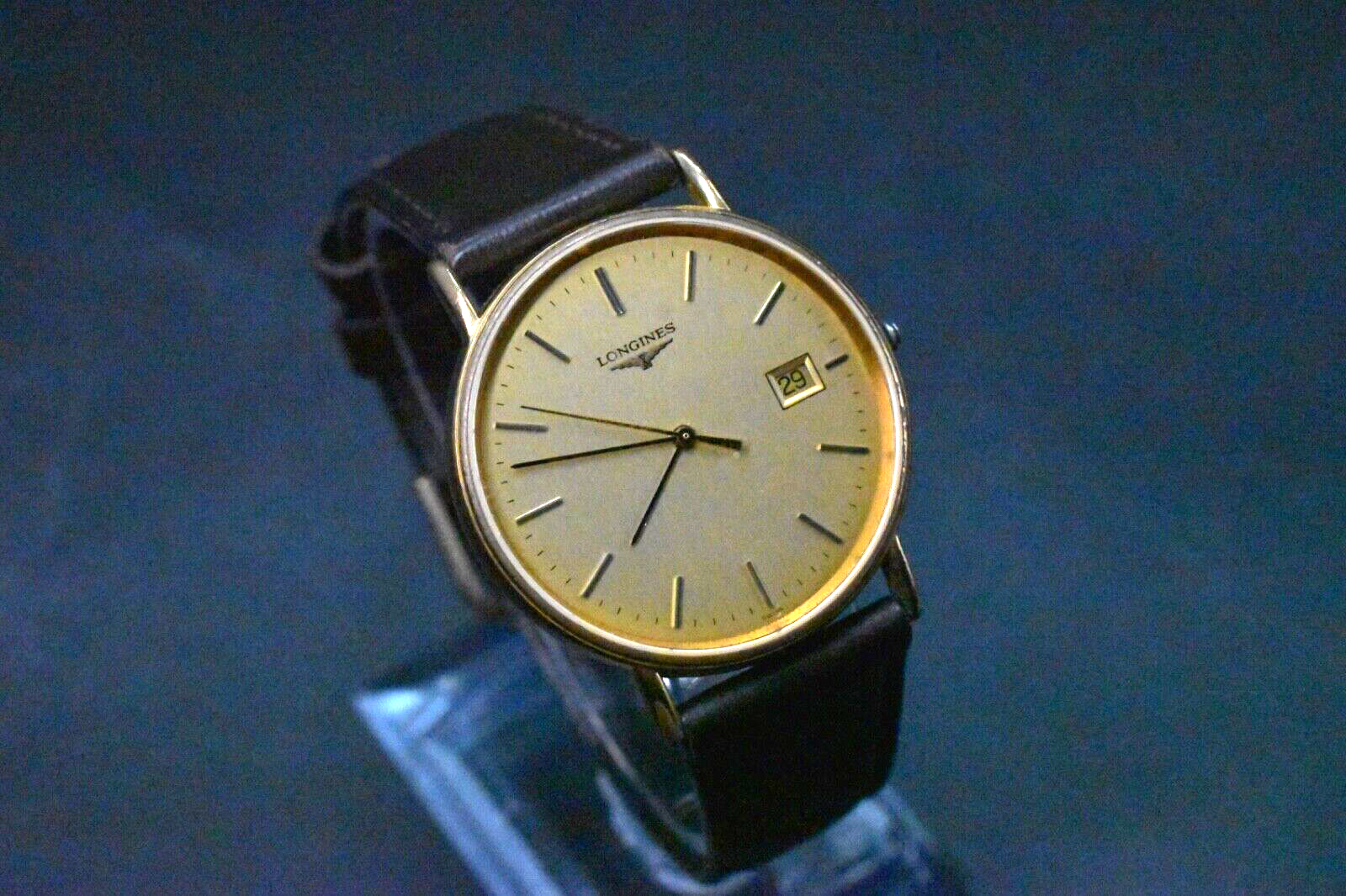 Longines Grand Classic Gold Dial Quartz Mens Watch L4.636.2 Near Mint W133