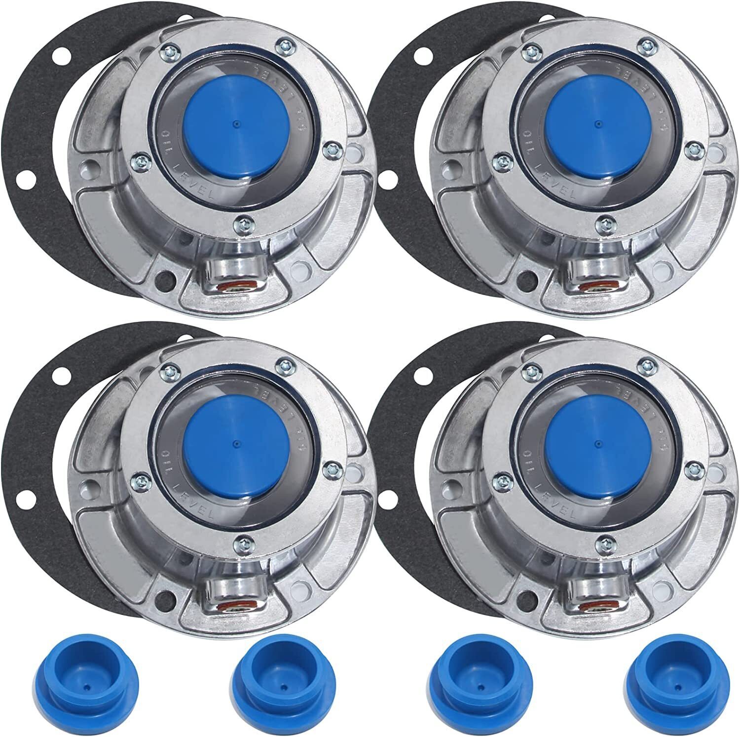4X Torque Trailer Hub Cap w/ Oil Port & Side Fill Plug Replaces Stemco 343-4024