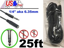 25Ft 1/4" 6.35mm Stereo Male to Female Extension Guitar PA DJ Instrument Cable