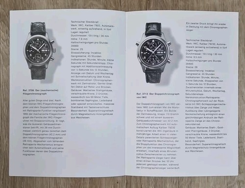 IWC Schaffhausen - Booklet der Uhr Fliegeruhr Broschüre - Mark Uhren Watches - Picture 6 of 6