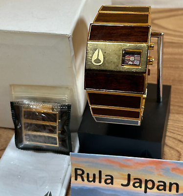 Nixon The Rotolog Brown Gold Watch Working Condition Light Nixon The Rotolog Brown Gold Watch Working Condition Light