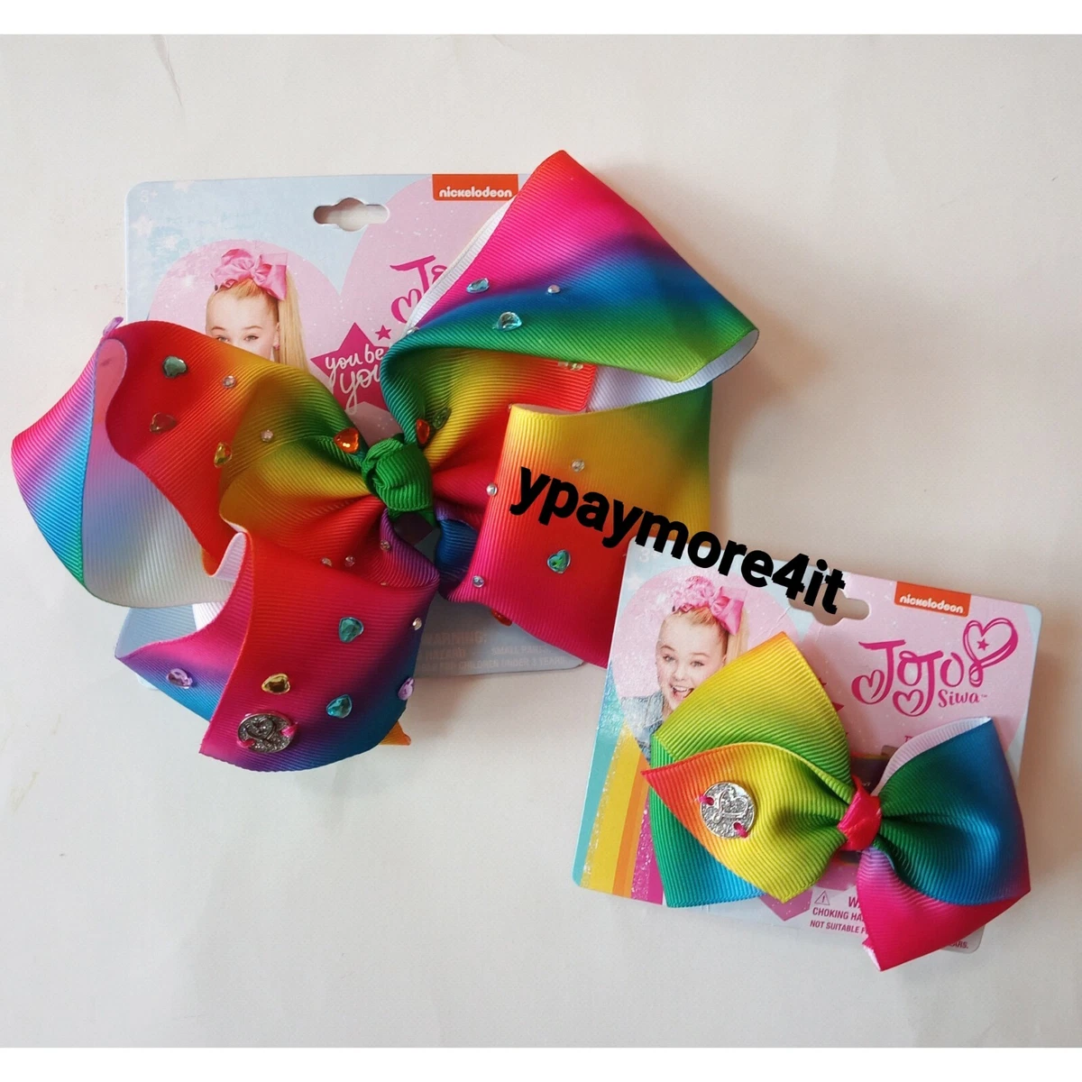 2PC JoJo Siwa Hearts Hair Bow With Matching JoJo Siwa Slap