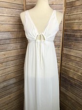 Miss Elaine Women's White S-Size Nylon Wrap Robe  Nightgown Set 2Pc Style-5622W