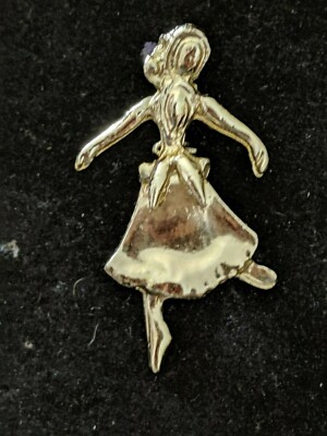 Trifary Sterling Silver Dancing Ballerina lady pin brooch vintage