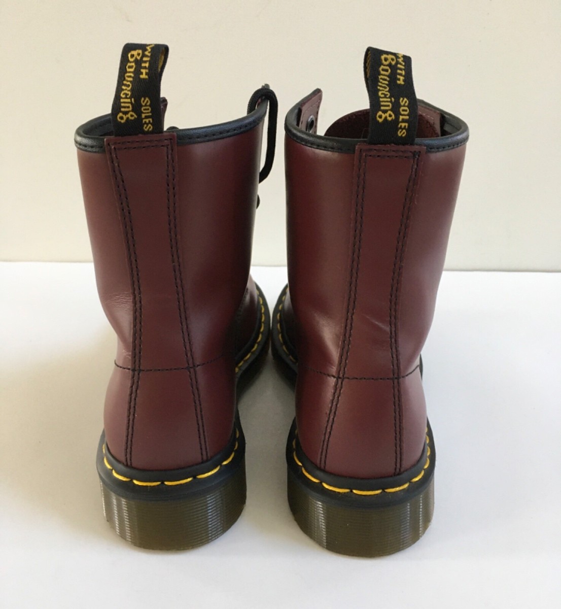 Dr. Martens 1460 8-Eye Cherry Red Smooth Leather Lace Up Combat
