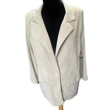 Vintage 70s All Hours NWT Deadstock Nude Beige Blazer Suit Jacket Large Layering