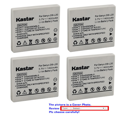 Kastar Replacement Battery for Sanyo DB-L20 & Sanyo Xacti DMX-C4D DMX-C4L
