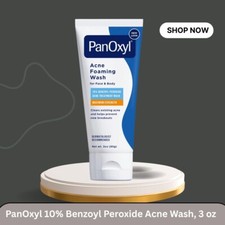 PanOxyl Acne Foaming Wash 10 Benzoyl Peroxide Antimicrobial 3oz Travel