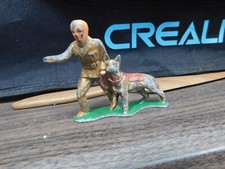 VINTAGE BARCLAY SOLDIER WITH DOG; GOOD COND. 1930-40'S TOY METAL